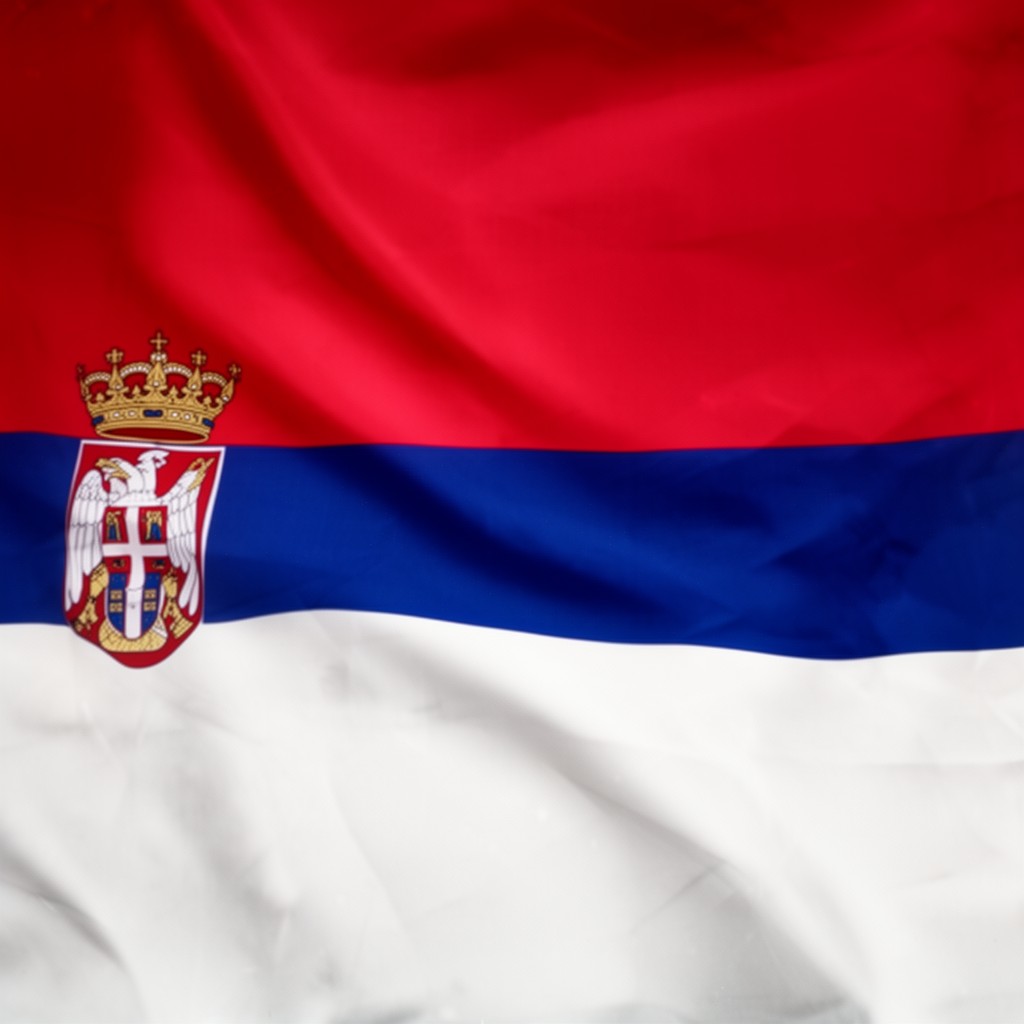 AI-generated illustration of Serbian tricolour flag