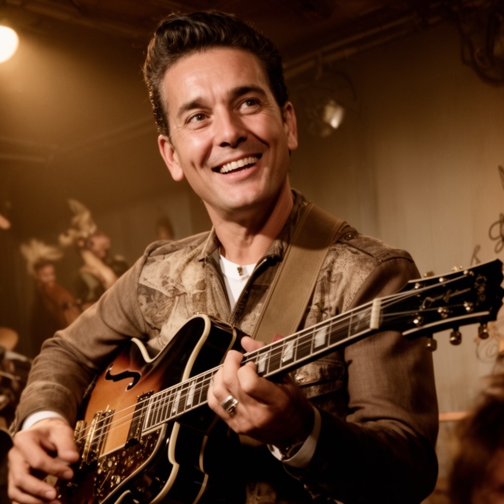 AI-generated illustration of Carl Perkins