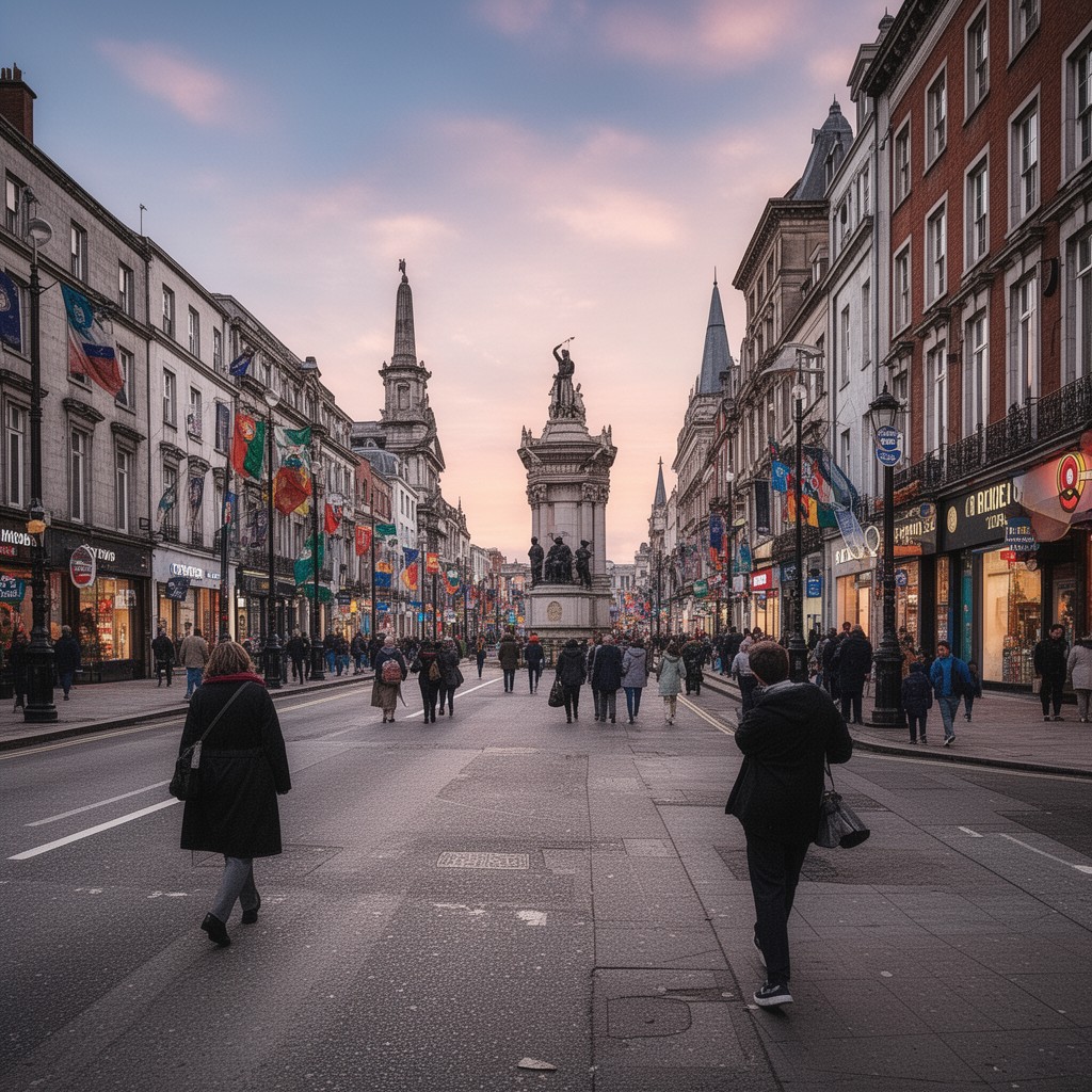 AI-generated illustration of O’Connell Street