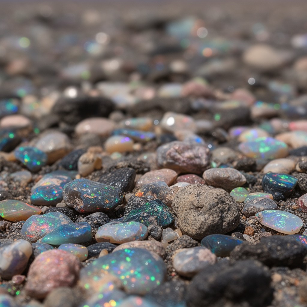 AI-generated illustration of Virgin Valley opal fields