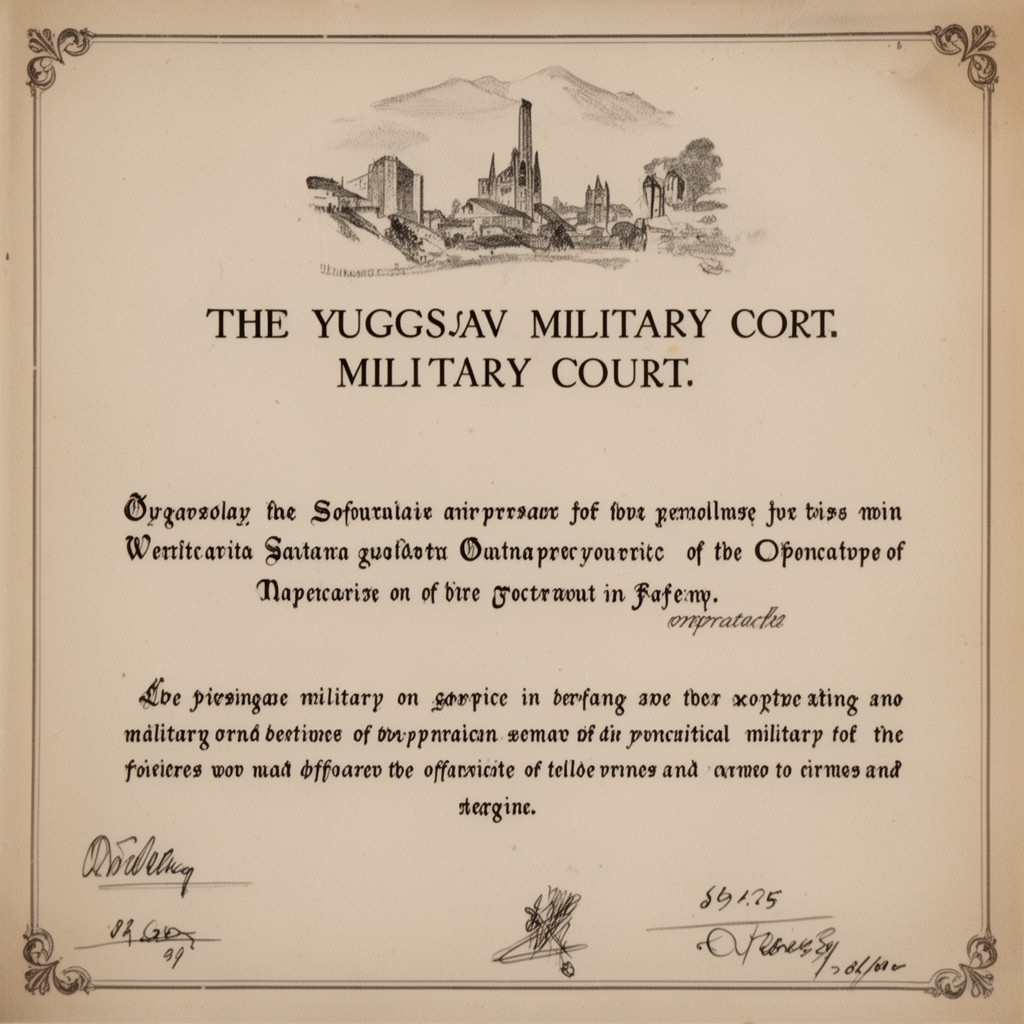 AI-generated illustration of Yugoslav military court