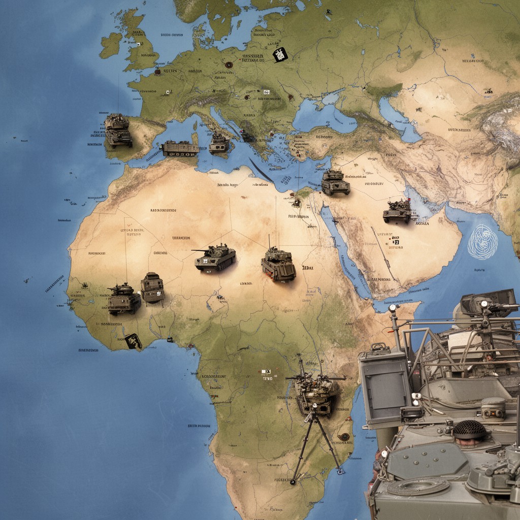 AI-generated illustration of United Nations missions in the Middle East