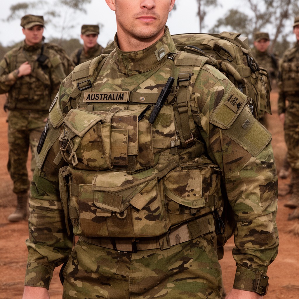 AI-generated illustration of Australian Multicam Camouflage Uniform