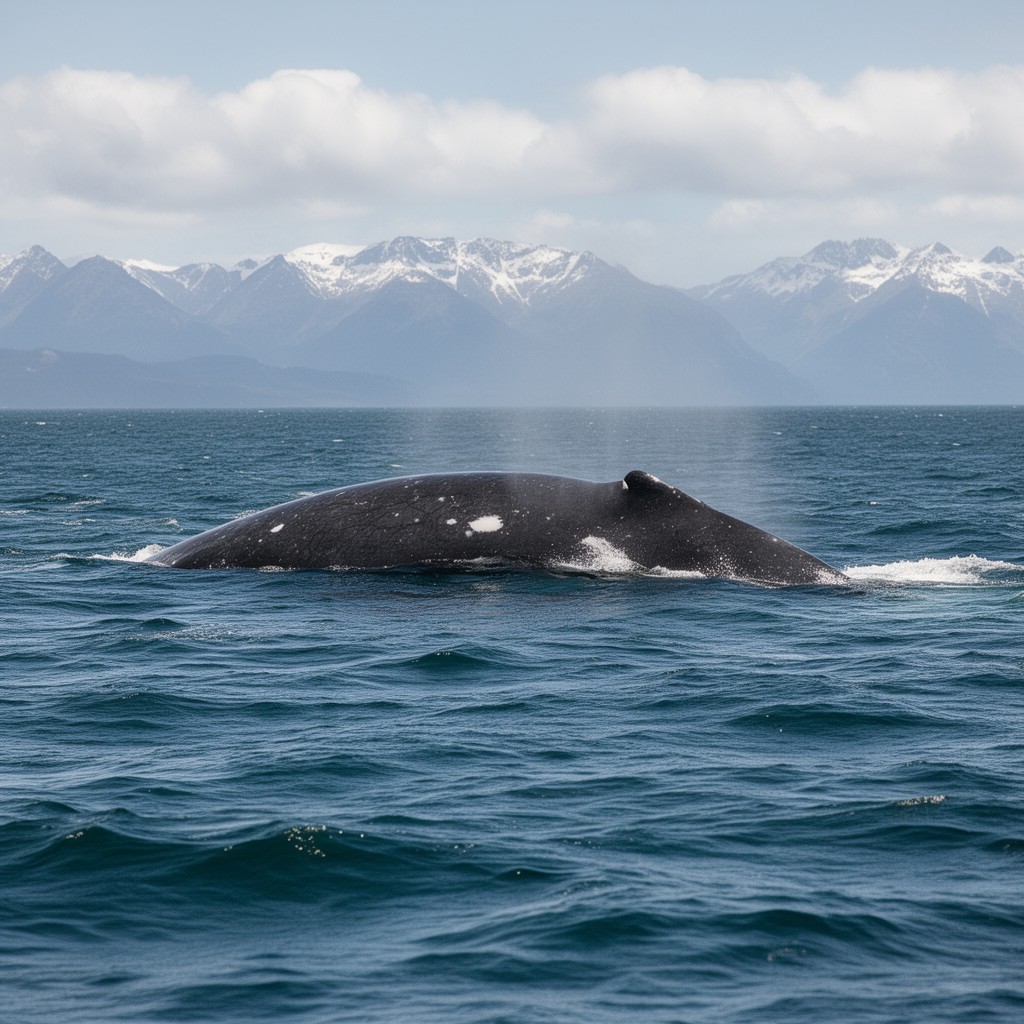 AI-generated illustration of southern right whale