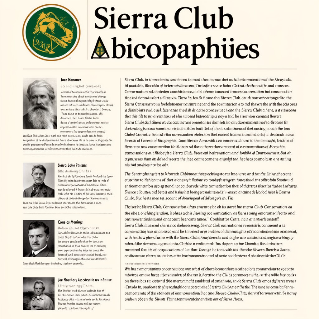 AI-generated illustration of Sierra Club biographies