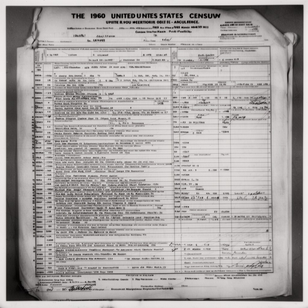 AI-generated illustration of 1960 United States census