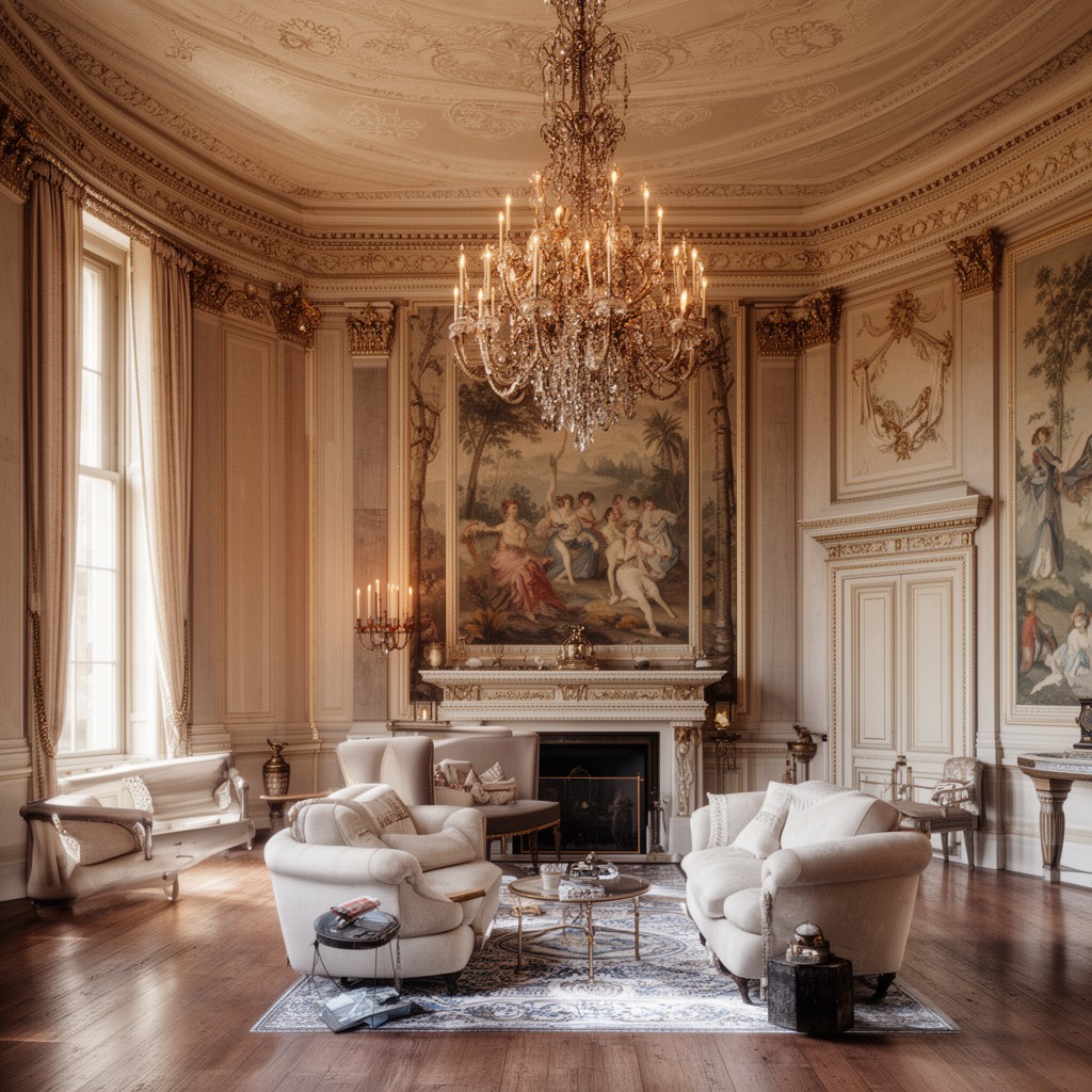 AI-generated illustration of Mellerstain House interiors