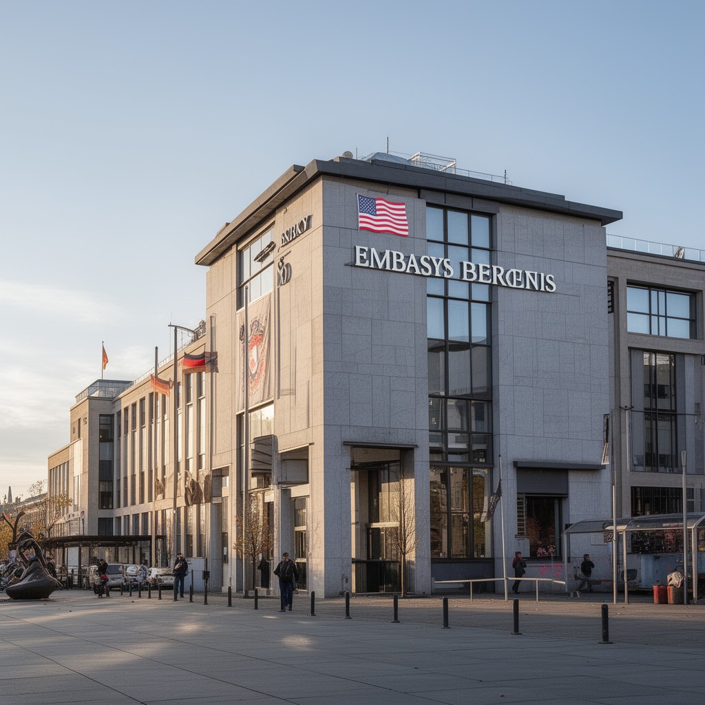 AI-generated illustration of U.S. Embassy Berlin