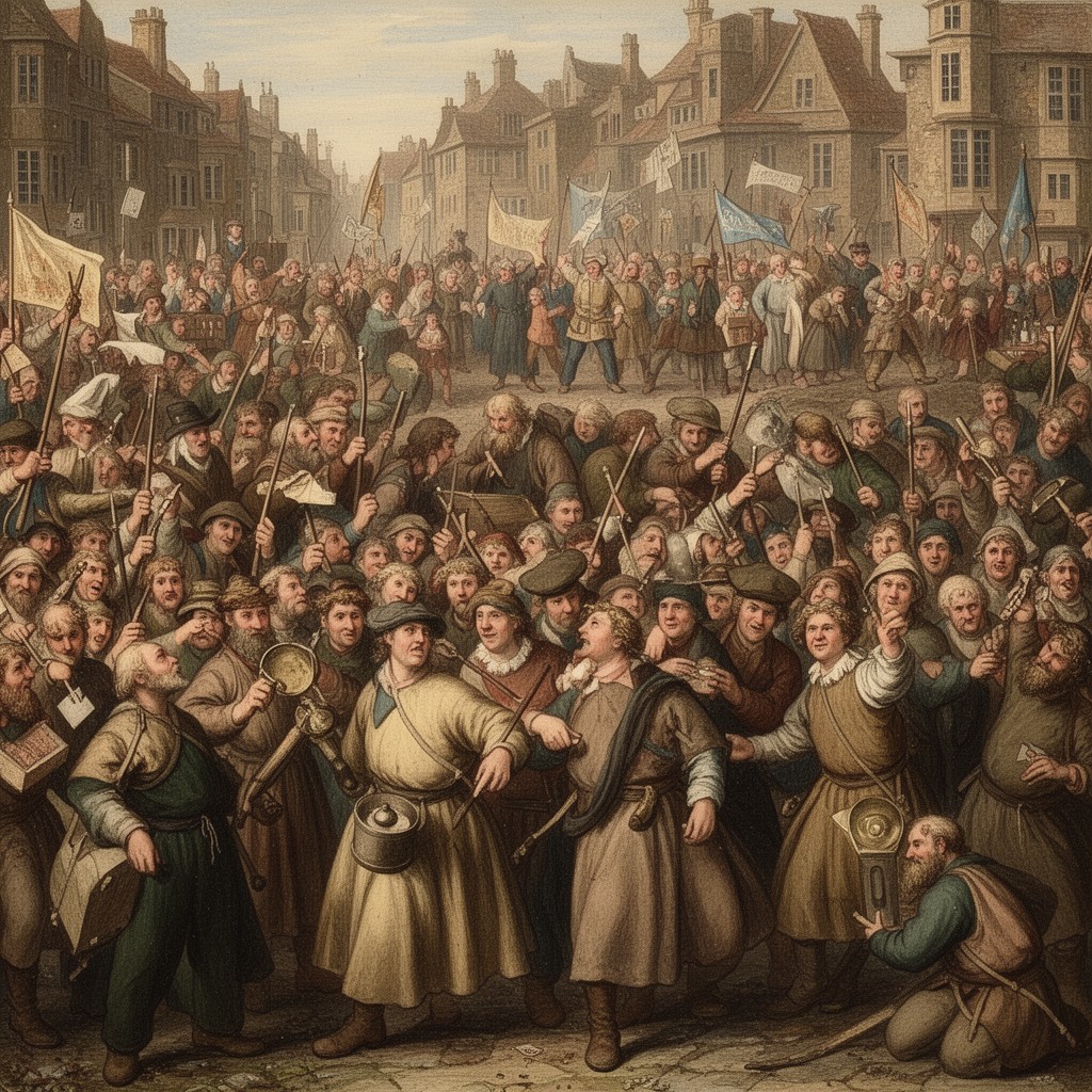 AI-generated illustration of Peasants' Revolt of 1381