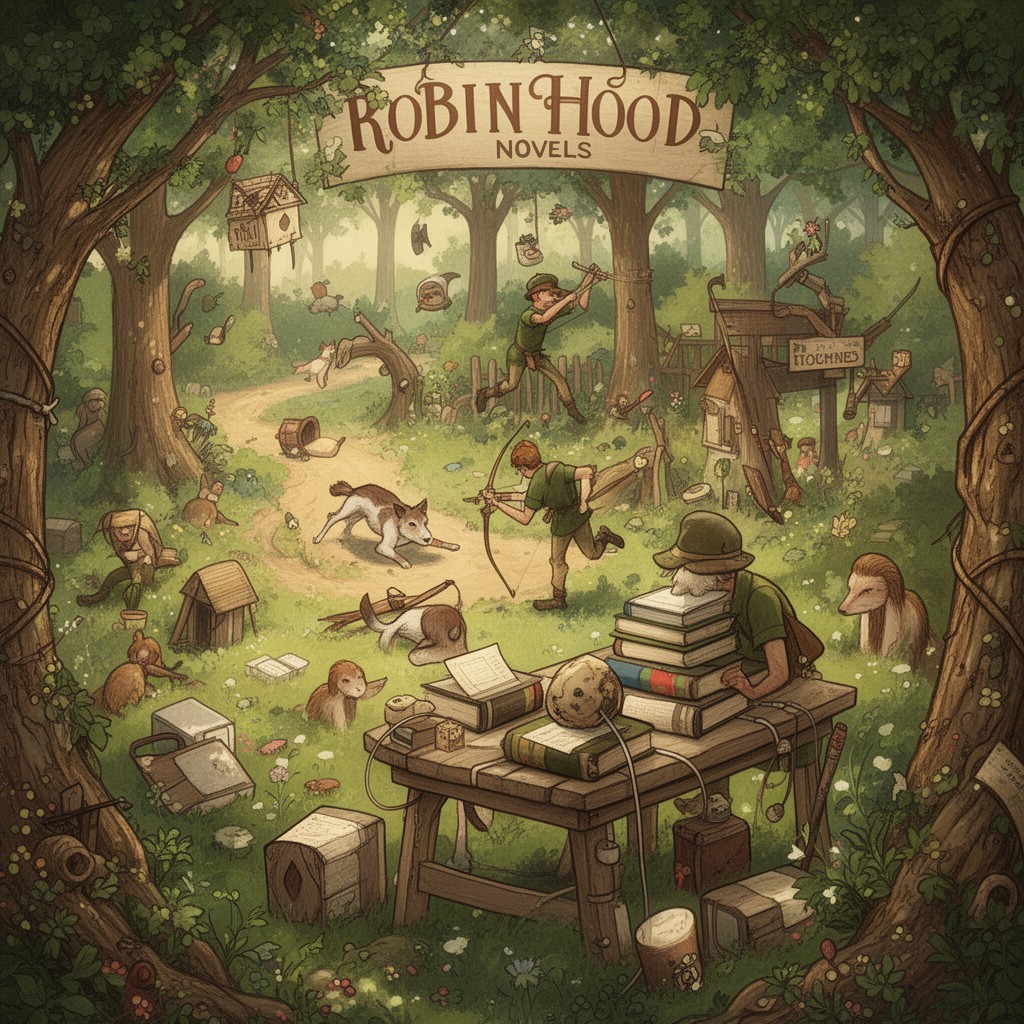 AI-generated illustration of Robin Hood novels