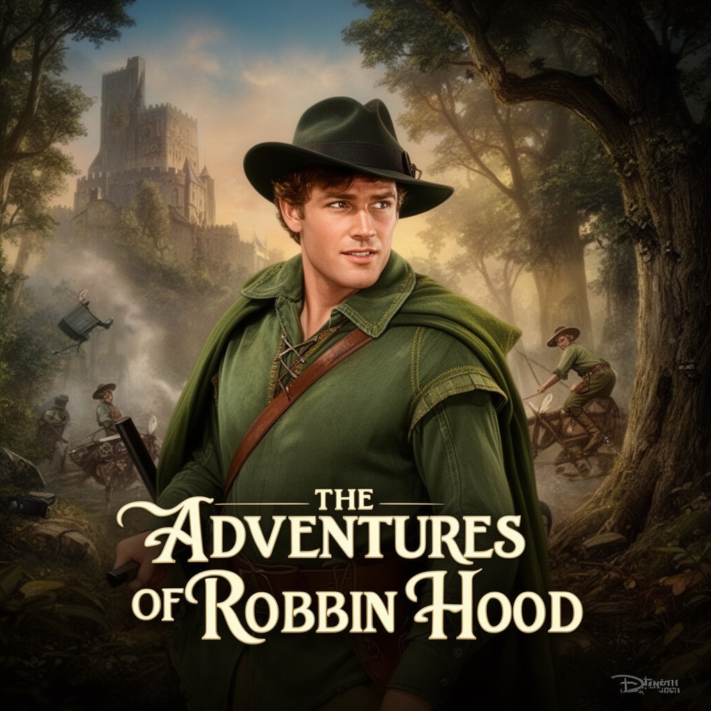 AI-generated illustration of The Adventures of Robin Hood (1938 film)
