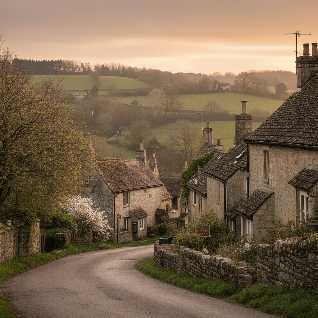 AI-generated illustration of Wickwar, Gloucestershire, England