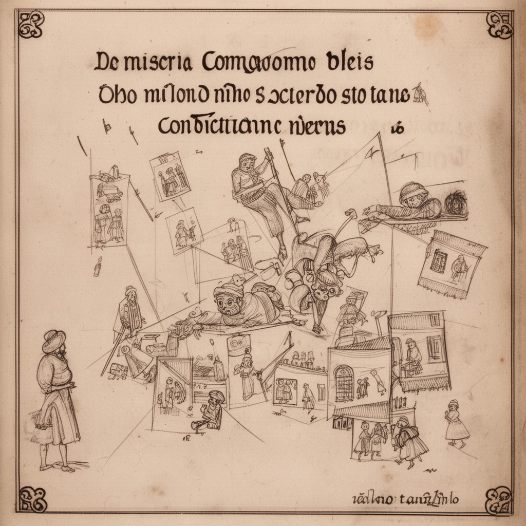 AI-generated illustration of De miseria conditionis humanae
