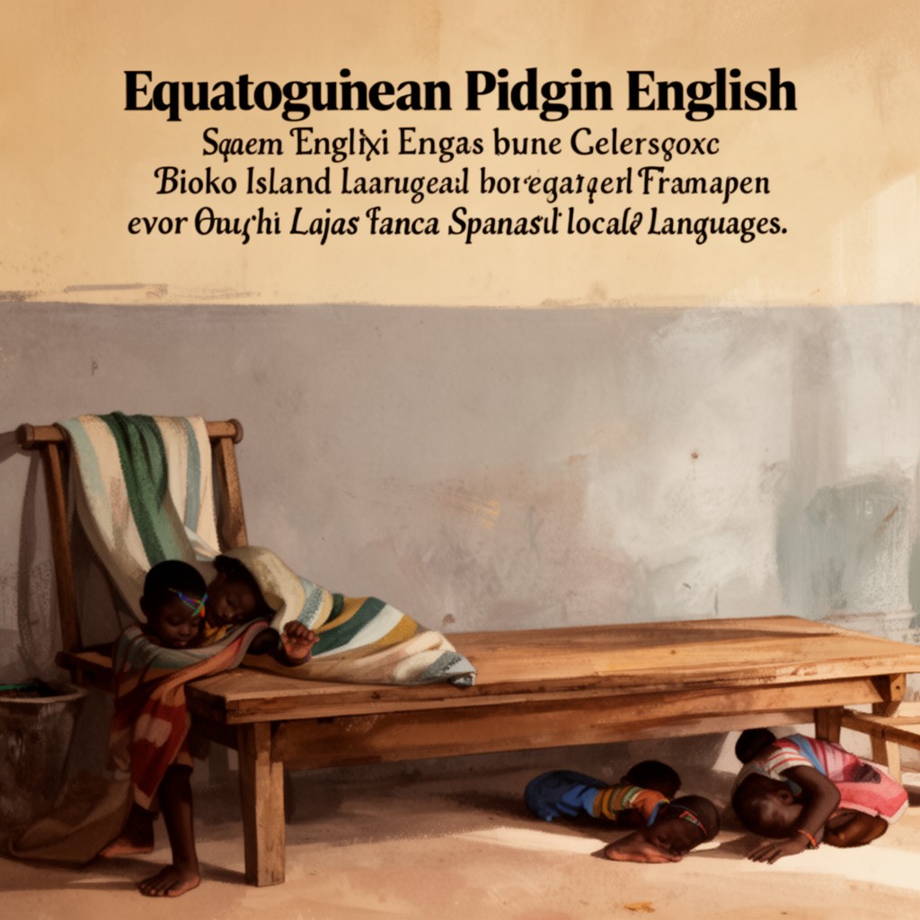 AI-generated illustration of Equatoguinean Pidgin English