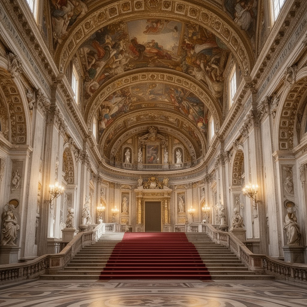 AI-generated illustration of Scala Regia (Vatican)