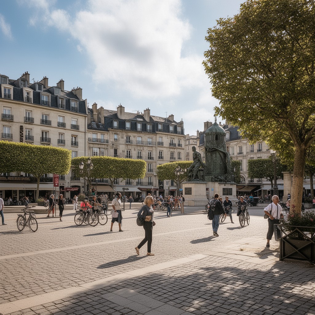 AI-generated illustration of Place du Maréchal Leclerc (various French cities)