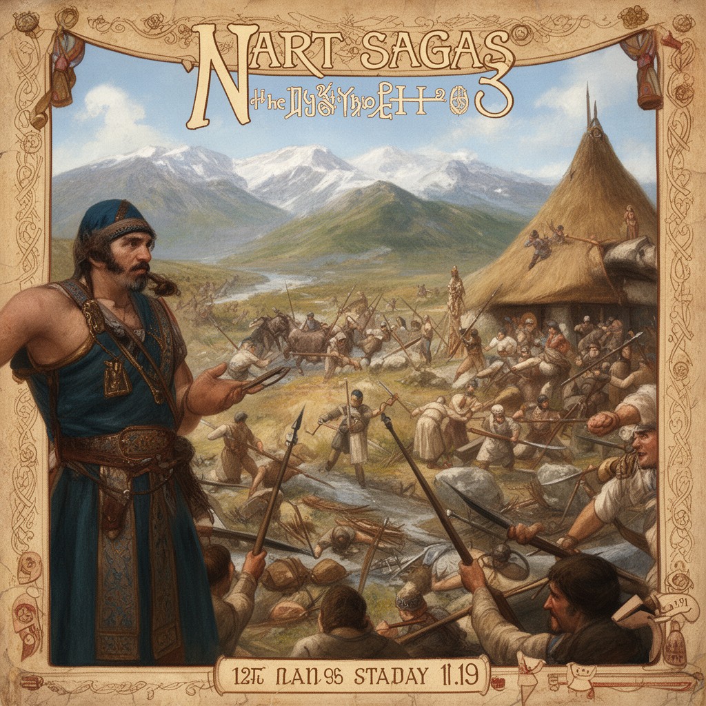 AI-generated illustration of Nart sagas