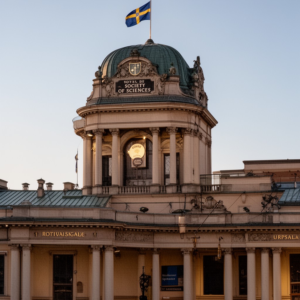 AI-generated illustration of Royal Society of Sciences in Uppsala