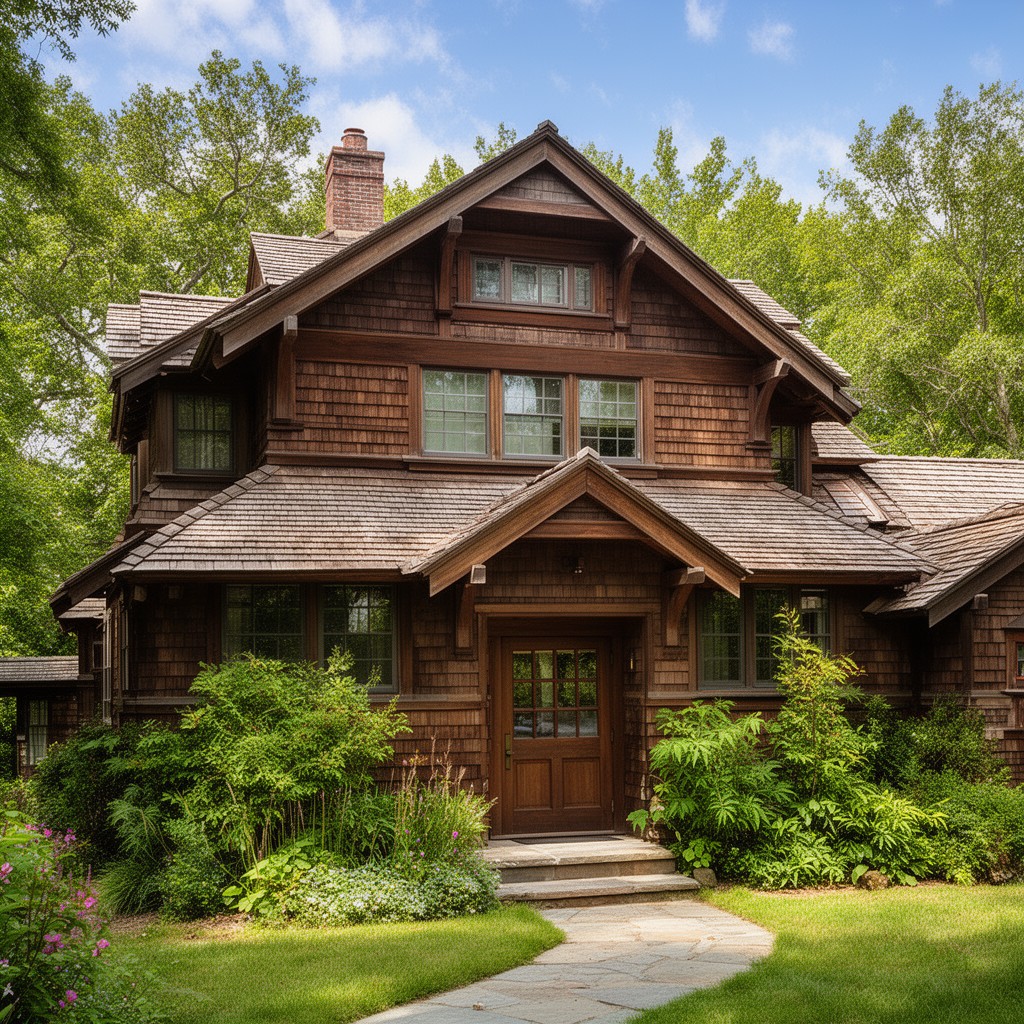 AI-generated illustration of Shingle style architecture