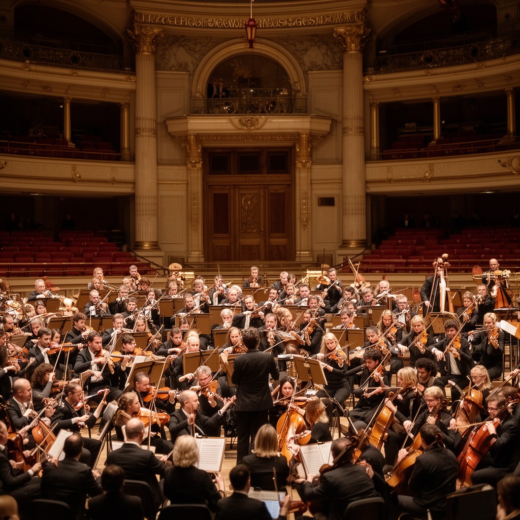AI-generated illustration of Leipzig Gewandhaus Orchestra