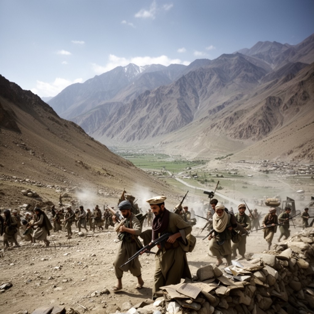 AI-generated illustration of Panjsher offensives