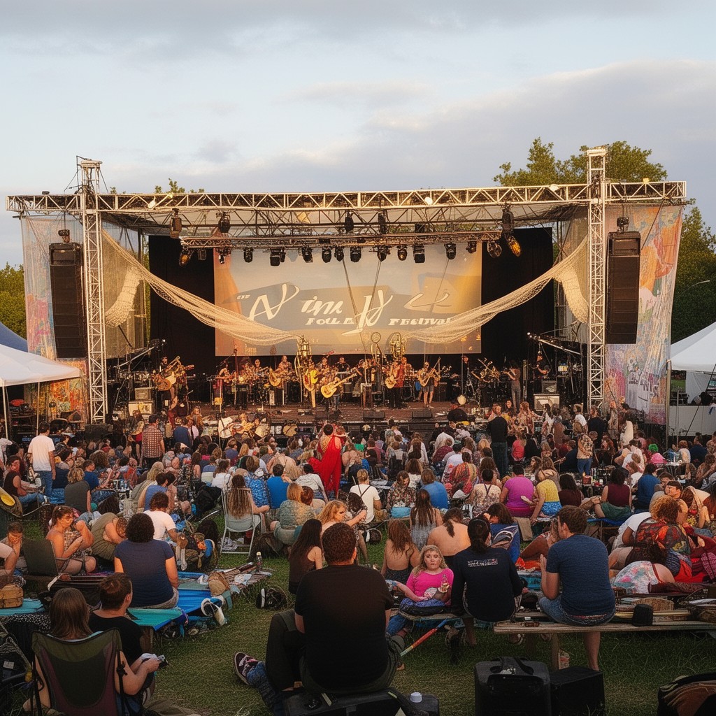 AI-generated illustration of Winnipeg Folk Festival