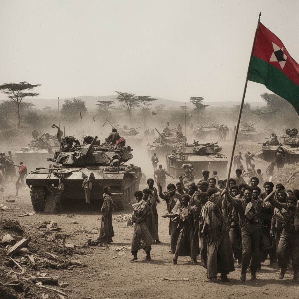AI-generated illustration of Eritrean–Ethiopian War