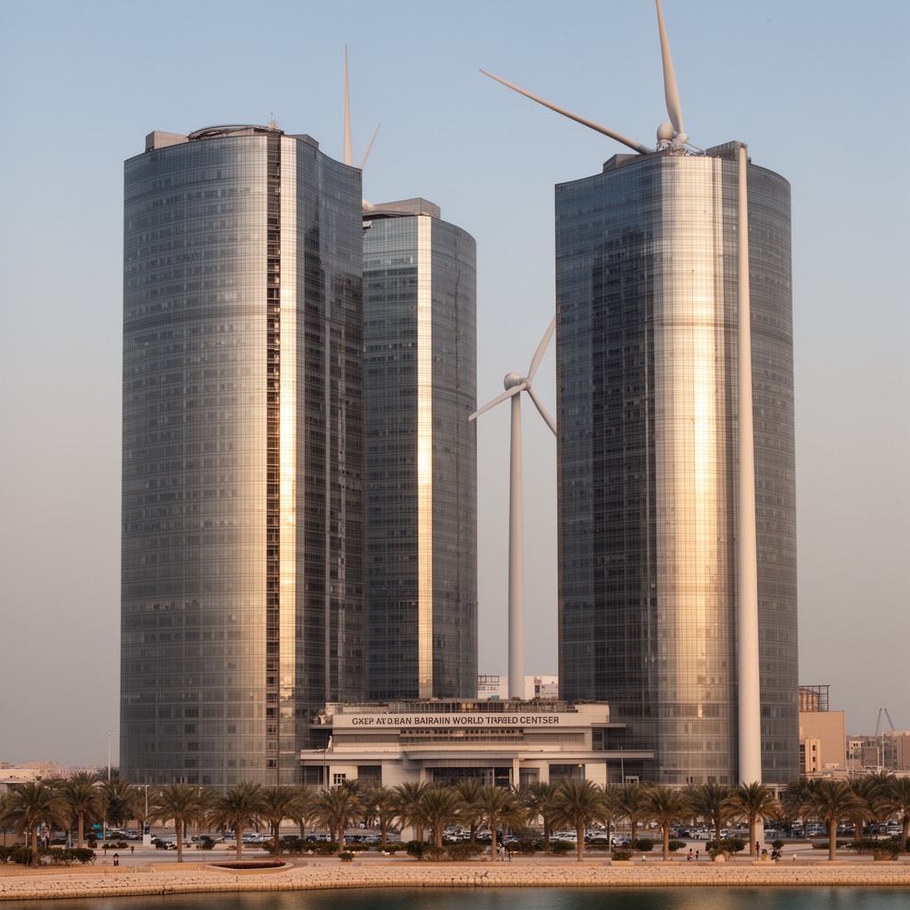AI-generated illustration of Bahrain World Trade Center