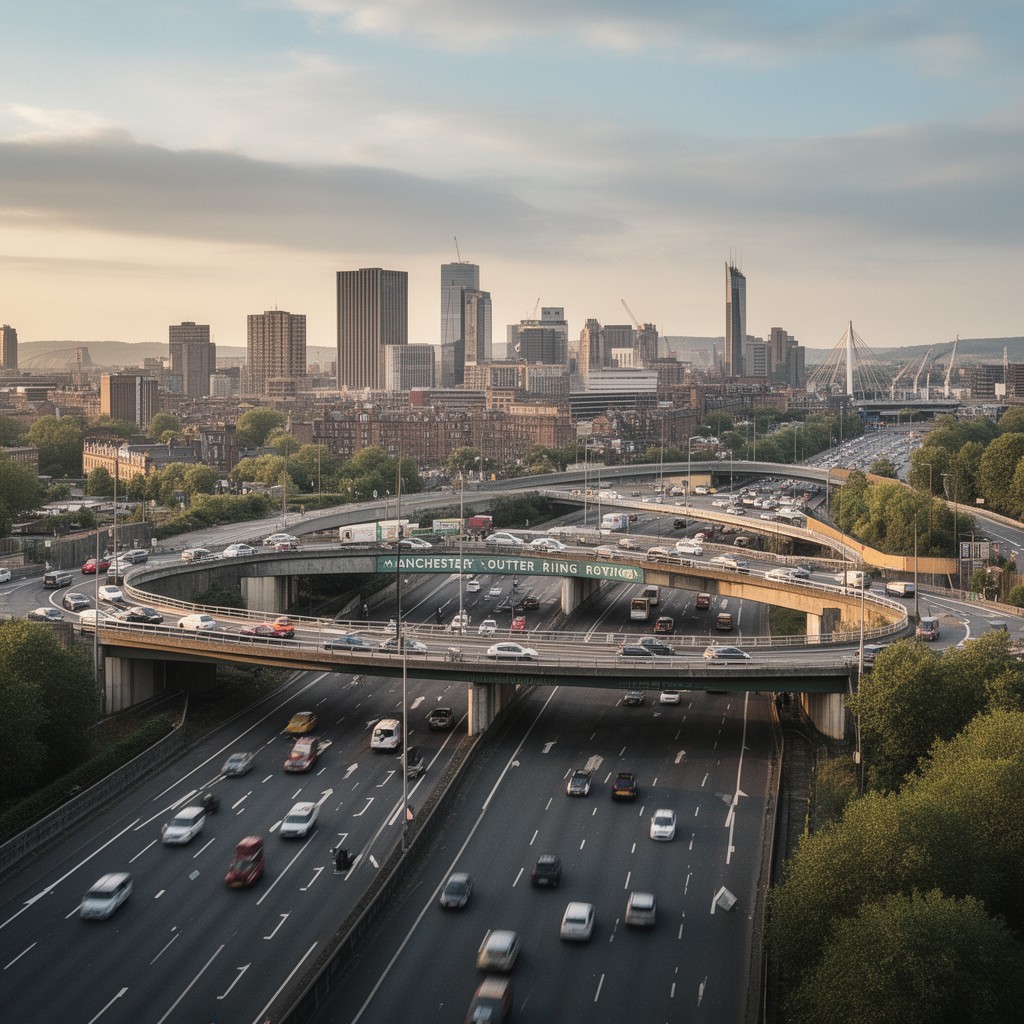 AI-generated illustration of Manchester Outer Ring Road