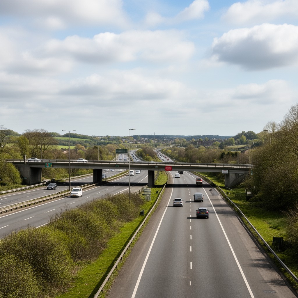 AI-generated illustration of Junction 23 of M60 motorway