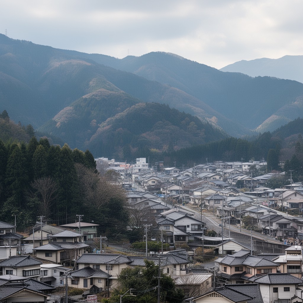 AI-generated illustration of Hadano, Kanagawa Prefecture, Japan