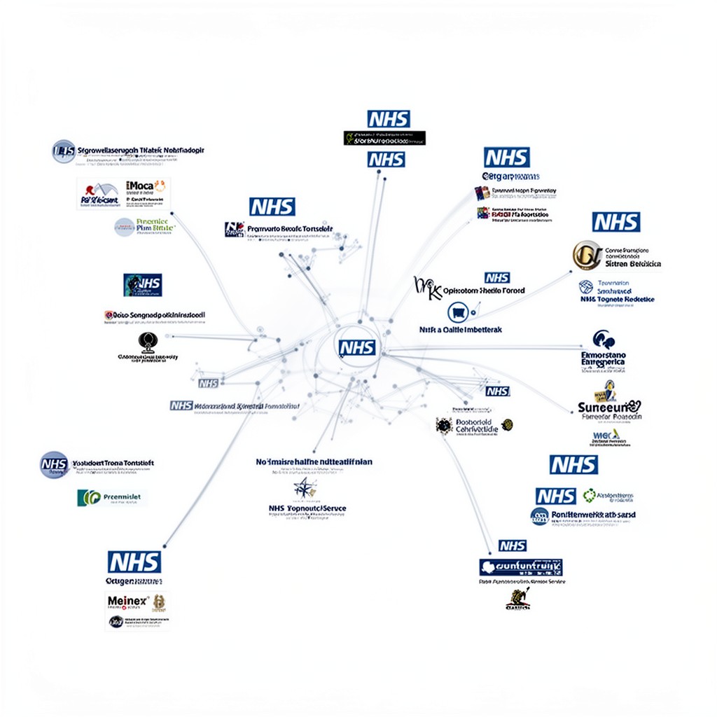 AI-generated illustration of NHS organisations
