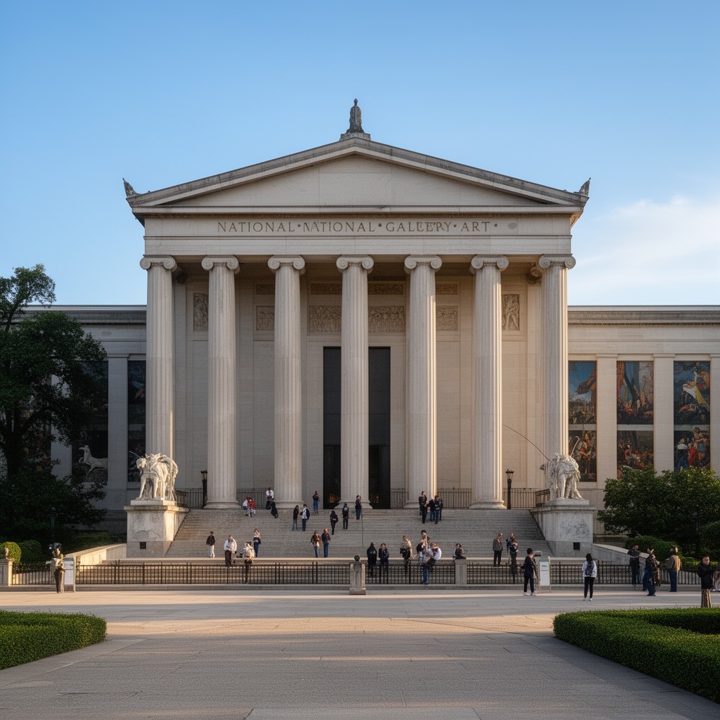AI-generated illustration of West Building of the National Gallery of Art