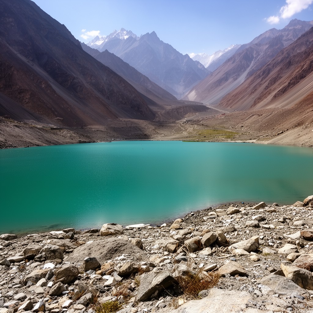 AI-generated illustration of Satpara Lake