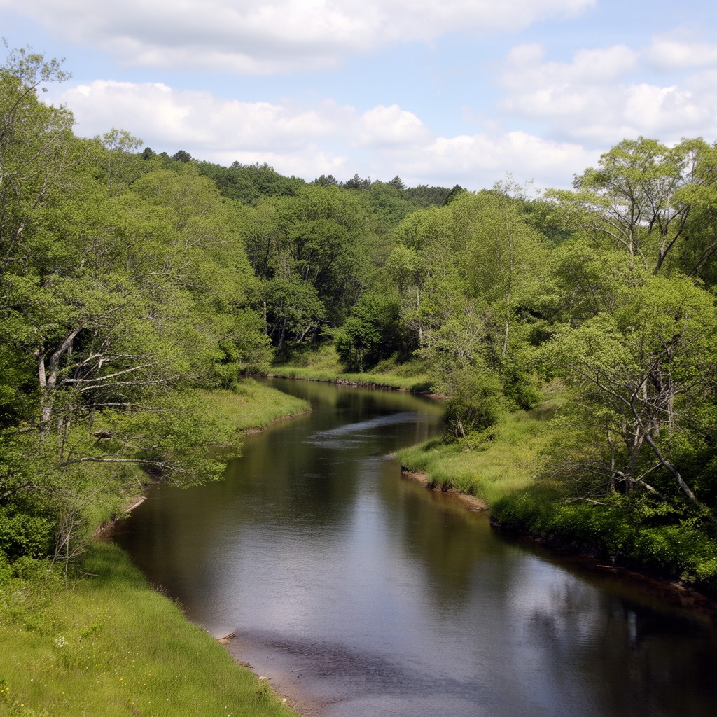 AI-generated illustration of Powwow River