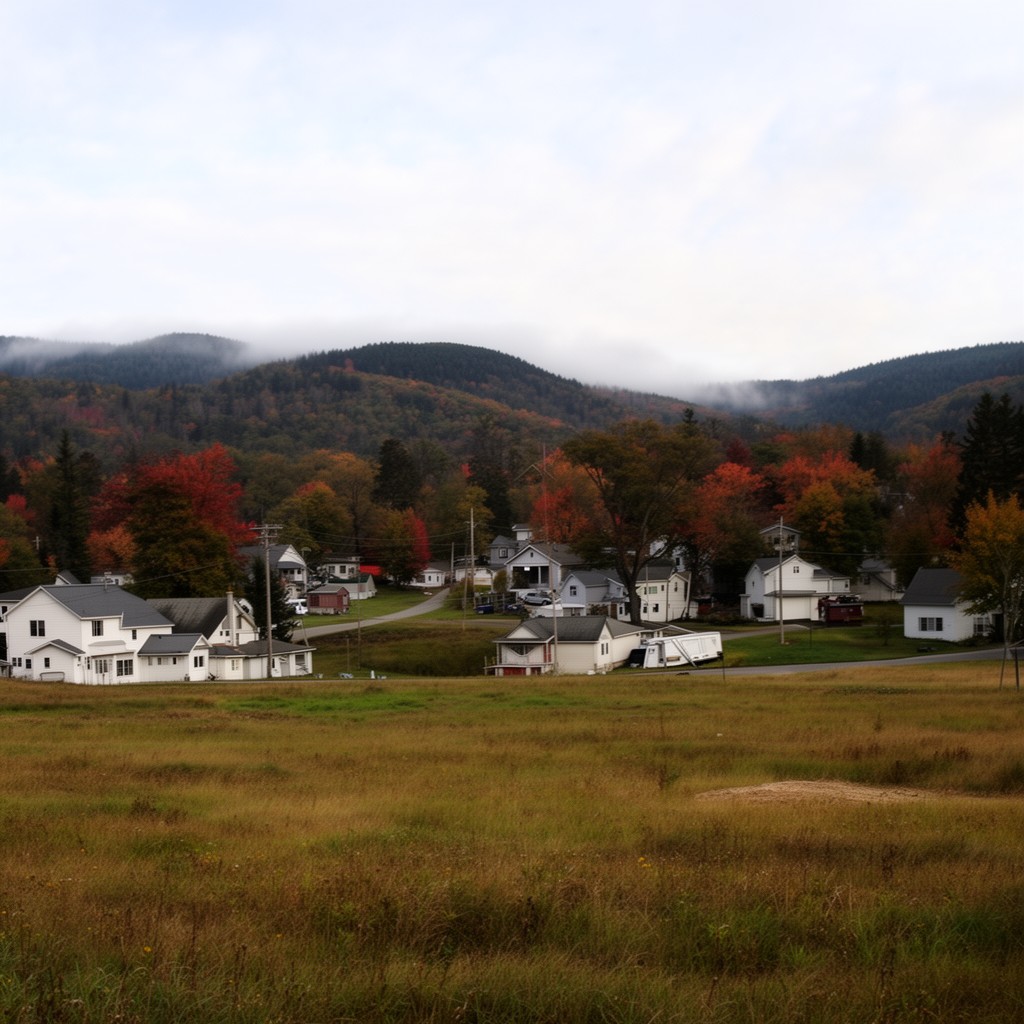 AI-generated illustration of Corinth, Maine