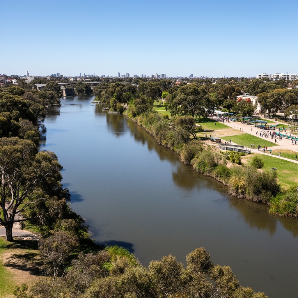 AI-generated illustration of River Torrens