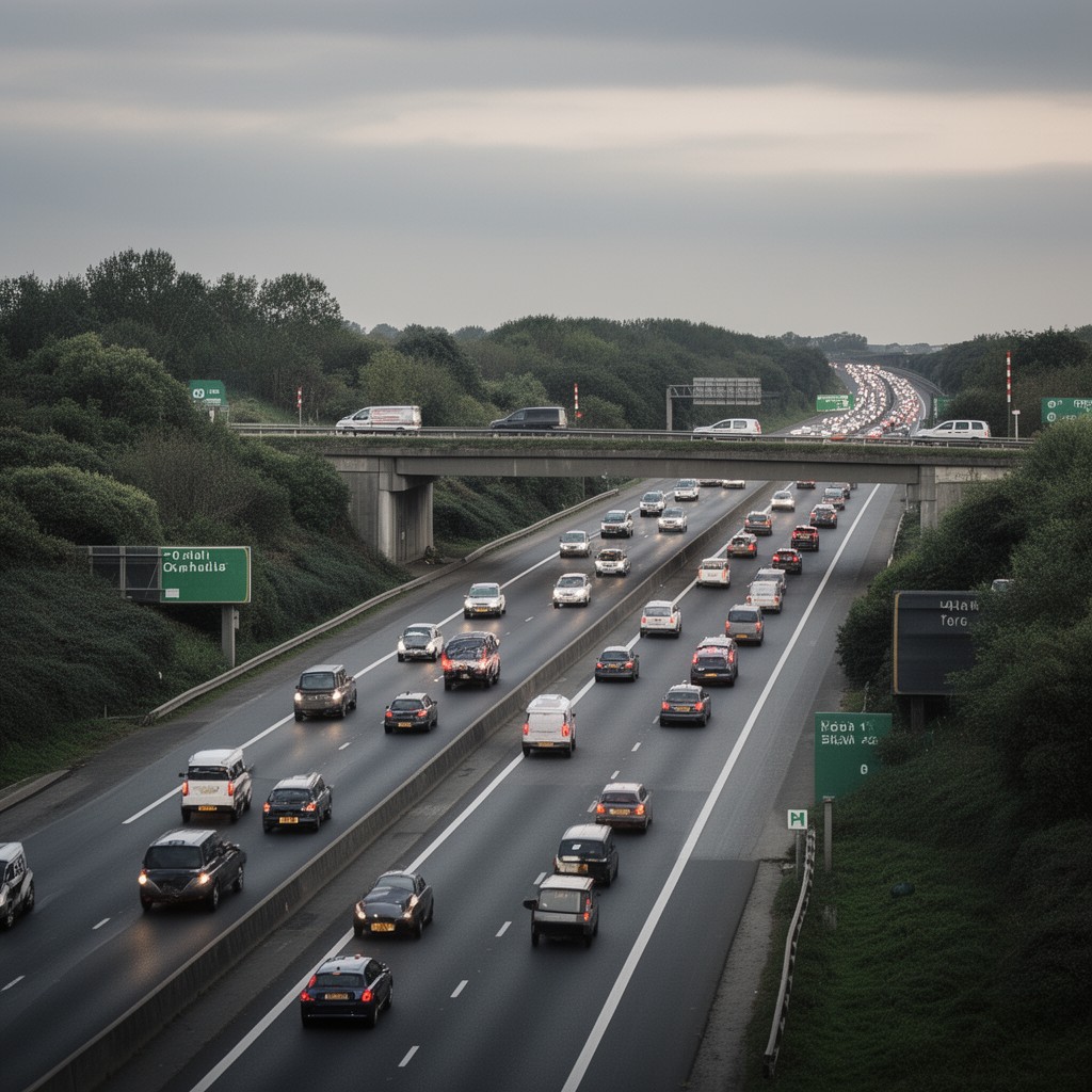 AI-generated illustration of A1(M) motorway