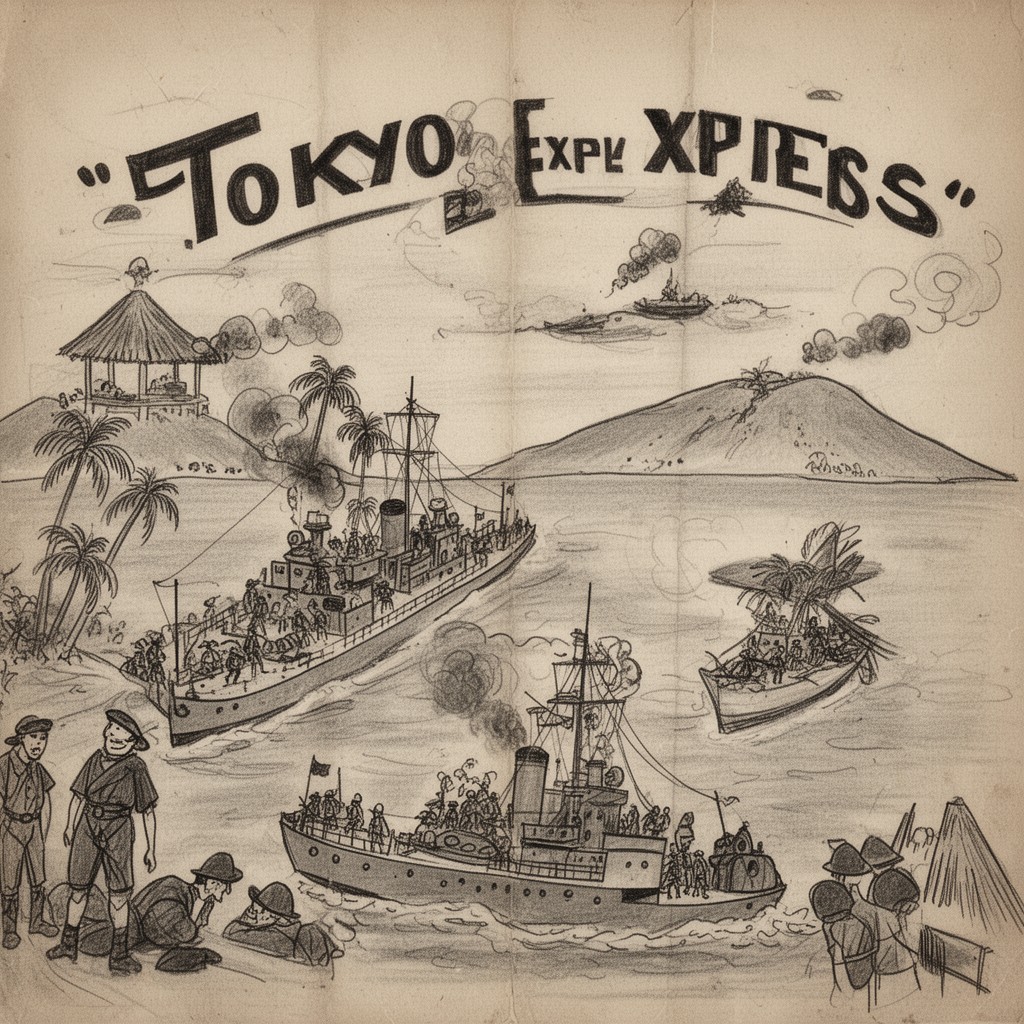 AI-generated illustration of Tokyo Express supply run