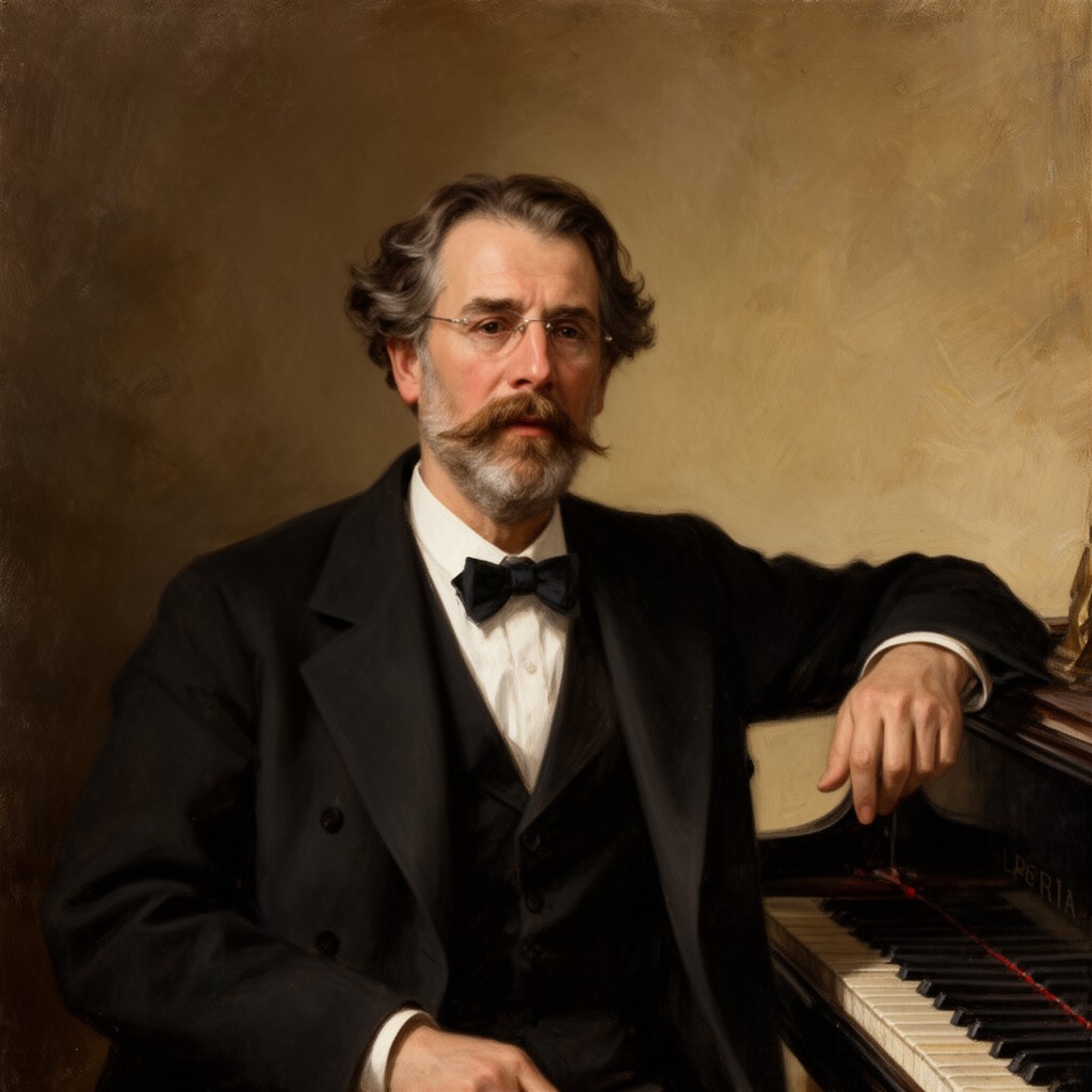 AI-generated illustration of Isaac Albéniz