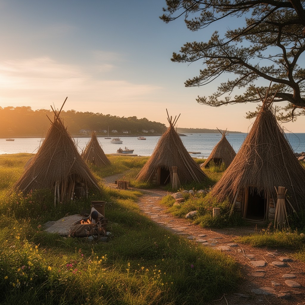 AI-generated illustration of Wampanoag homelands
