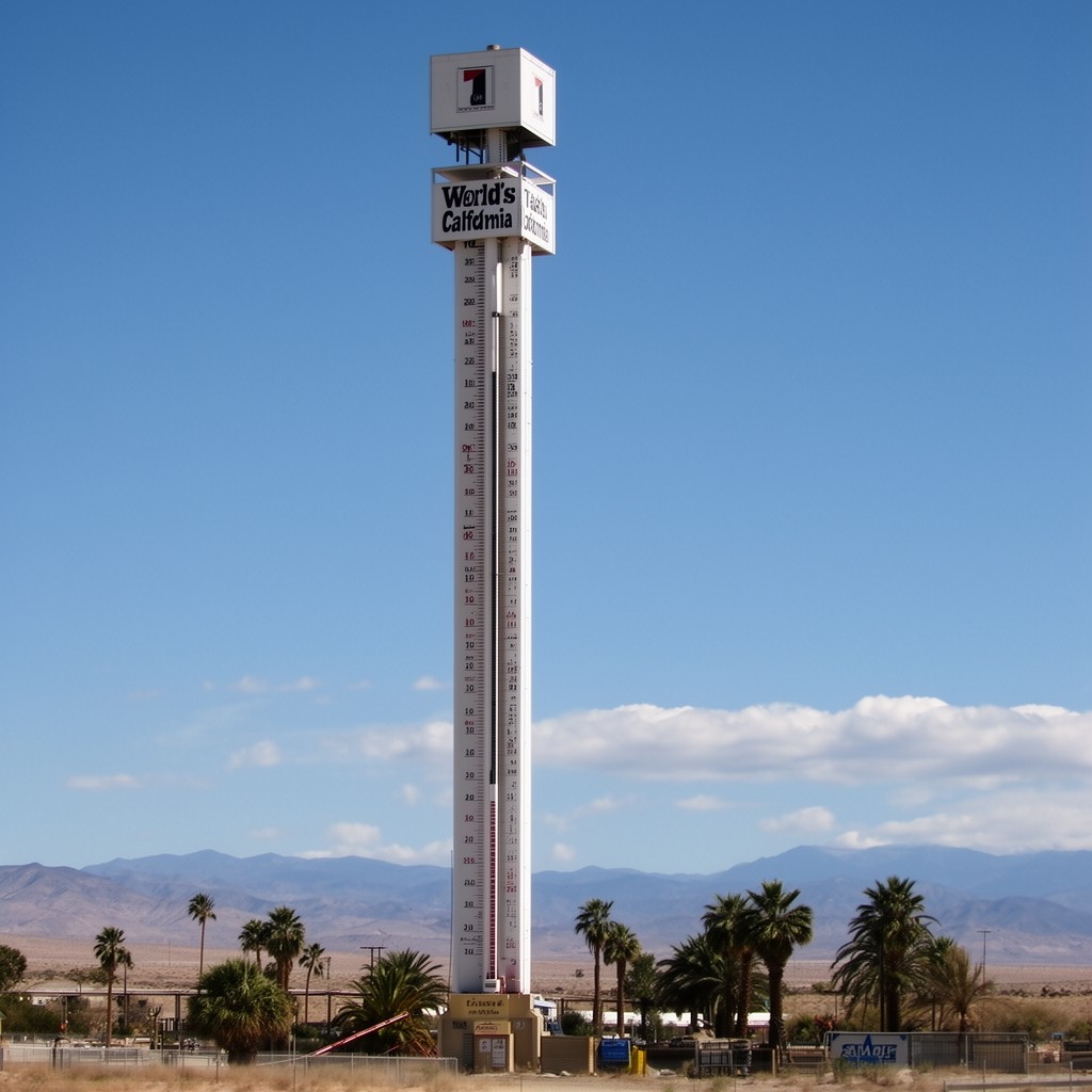 AI-generated illustration of World’s Tallest Thermometer
