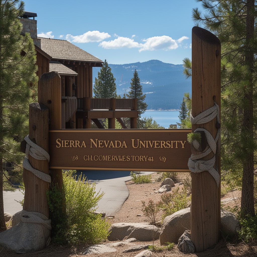 AI-generated illustration of Sierra Nevada University (former campus site)