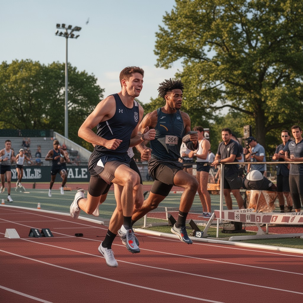 AI-generated illustration of Yale Bulldogs men’s track and field