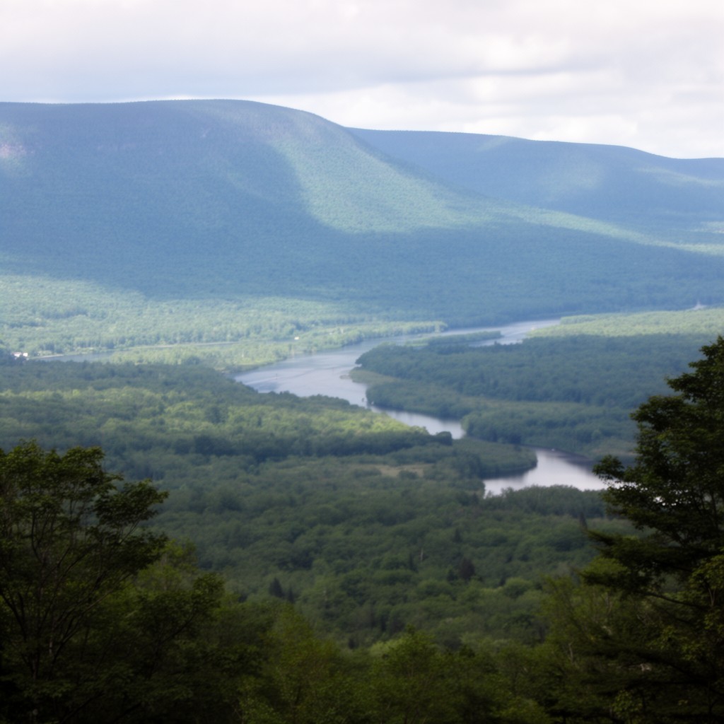 AI-generated illustration of Vermont–New Hampshire border