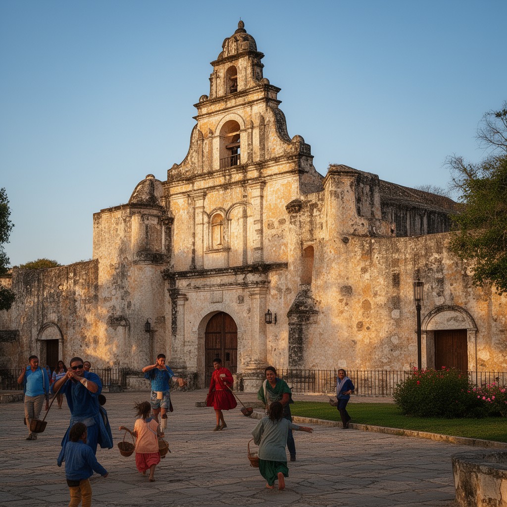 AI-generated illustration of San Antonio Missions National Historical Park