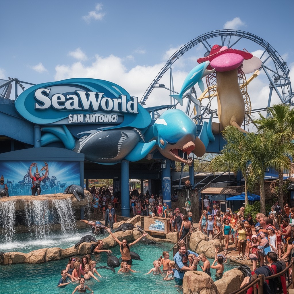 AI-generated illustration of SeaWorld San Antonio
