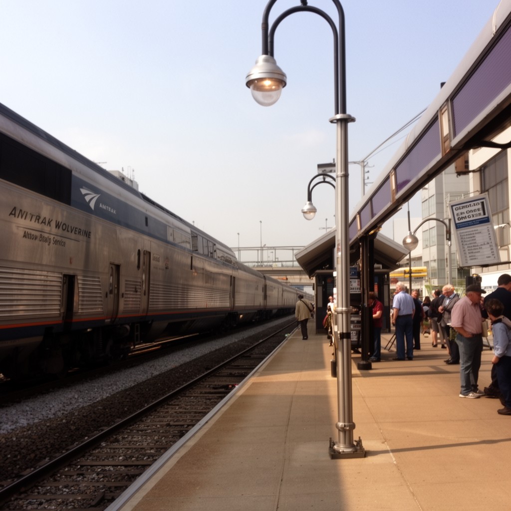 AI-generated illustration of Amtrak Wolverine service