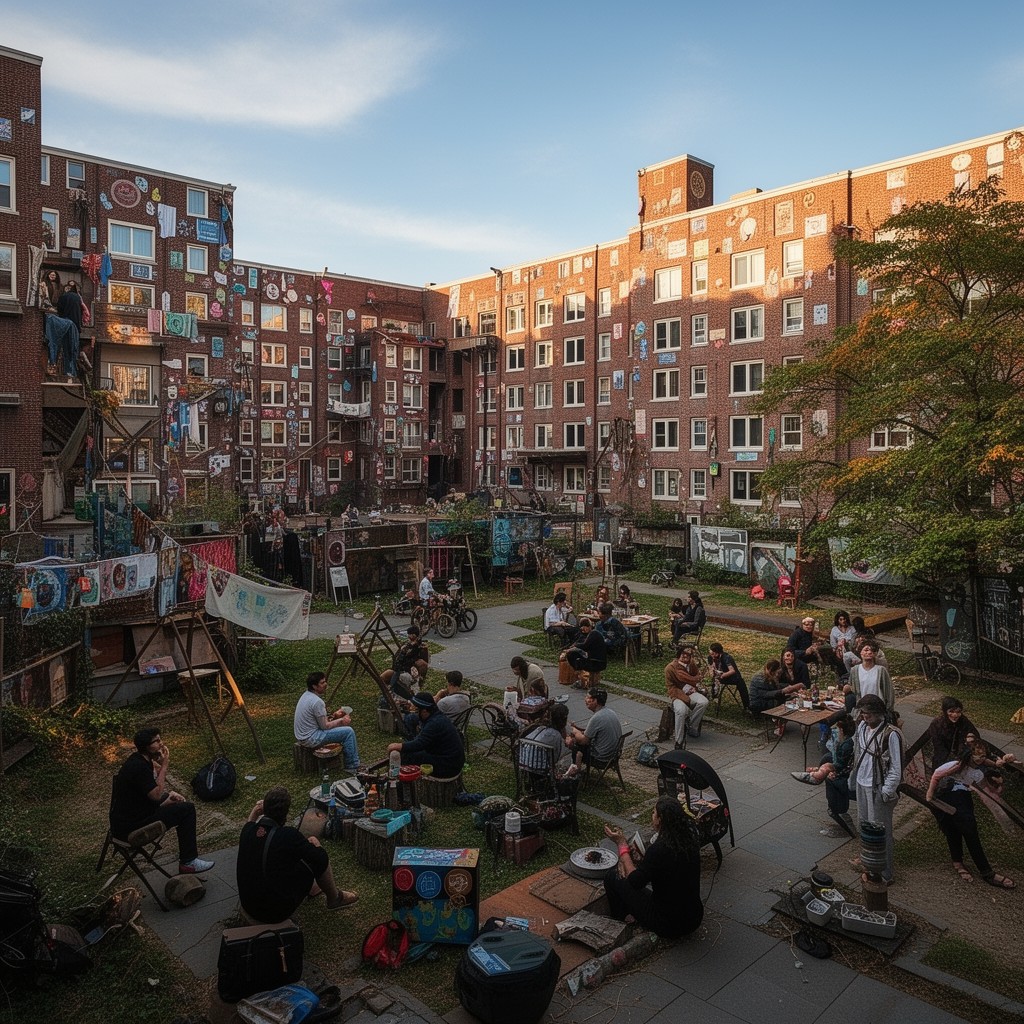 AI-generated illustration of MIT East Campus