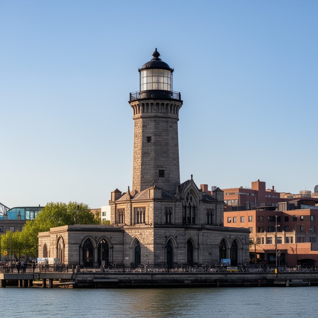 AI-generated illustration of Roosevelt Island Lighthouse